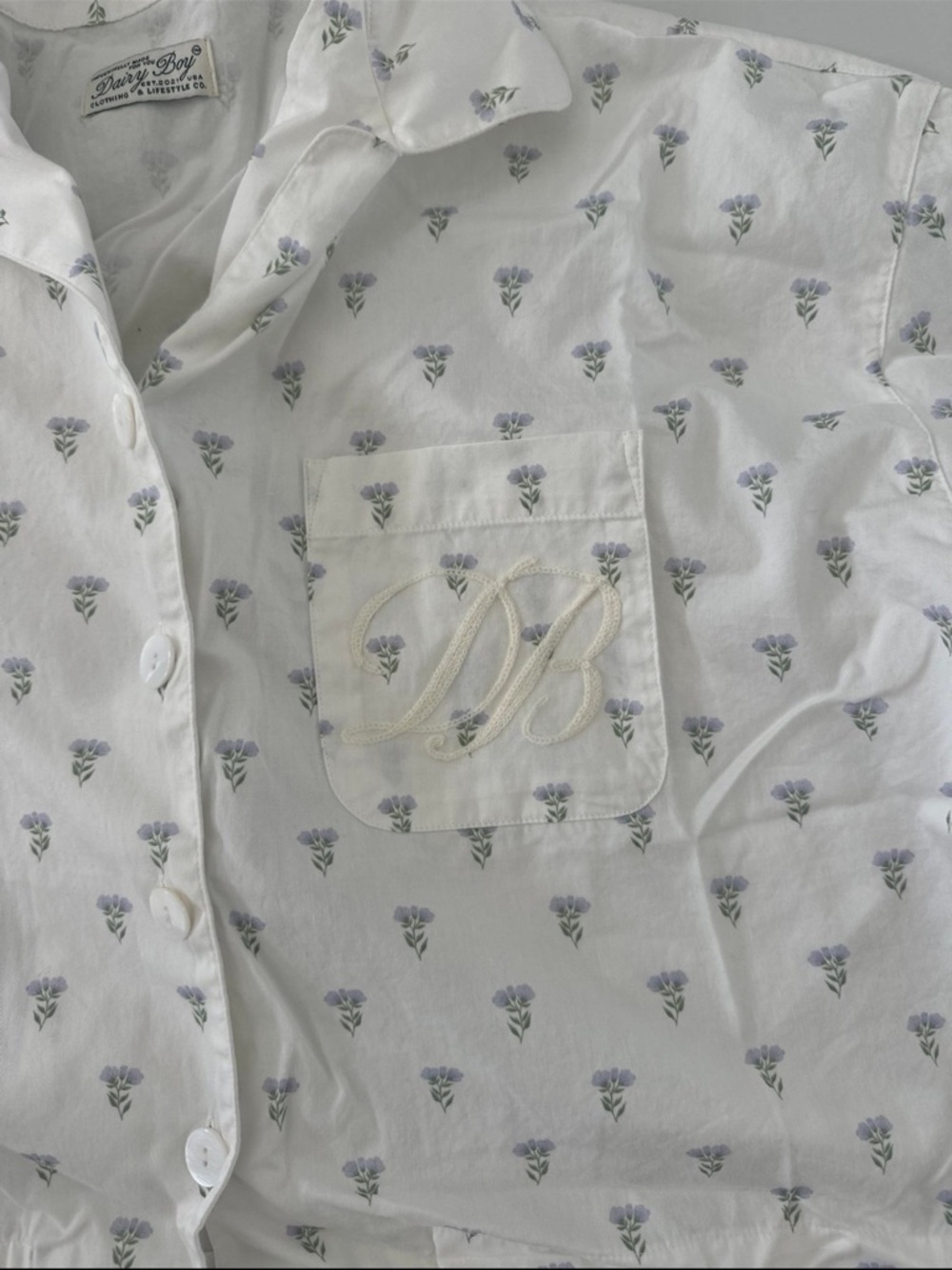 Dairy Boy Lavender Floral print Cotton Pajama set